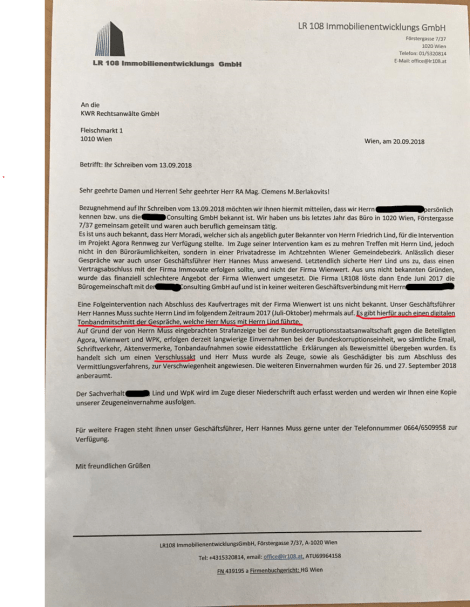 Hannes MUSS schreibt an KWR in Sachen Wienwert