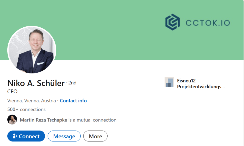 Niko Schüler mit Eisneu12 und seinem Krypto-Token CCTOK in der Krise