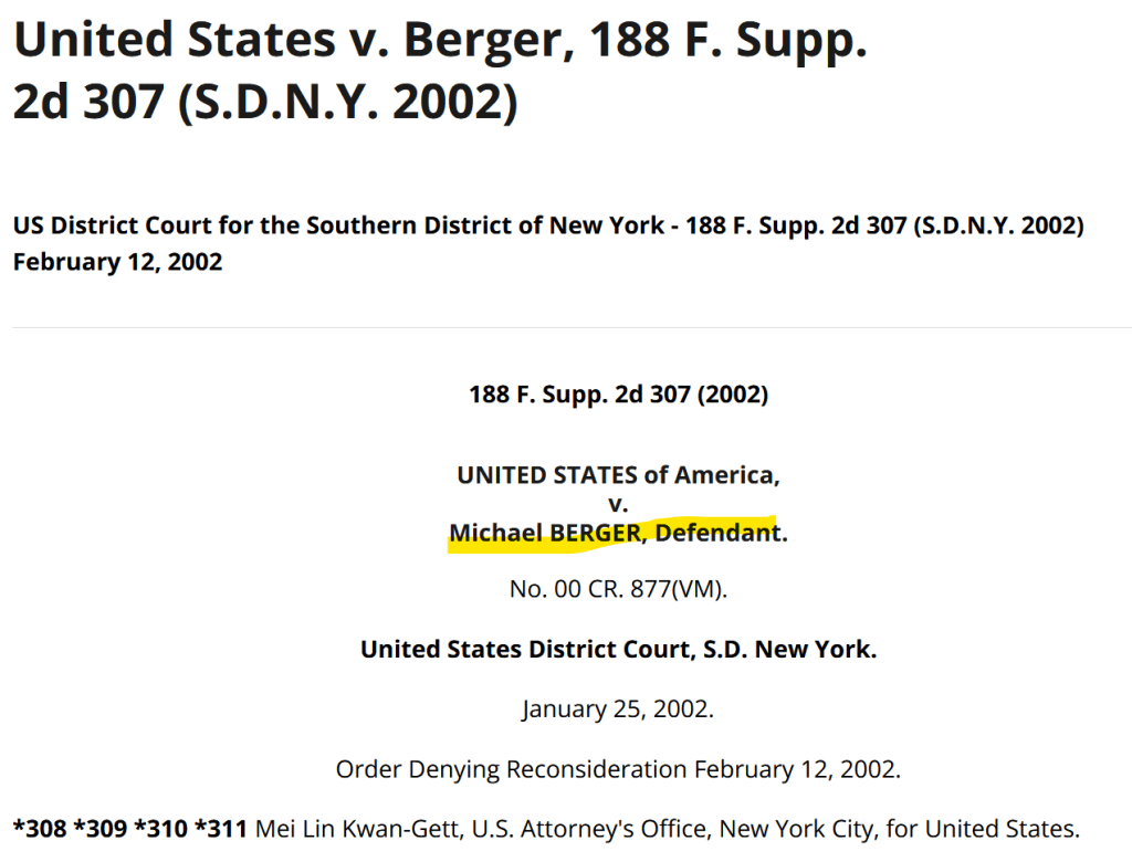 Michael Berger wird vom US DOJ angeklagt und bekennt sich schuldig